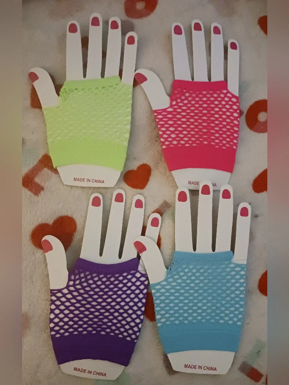 Neon Fishnet Wrist Gloves - Lime, Hot Pink, Purple, Aqua